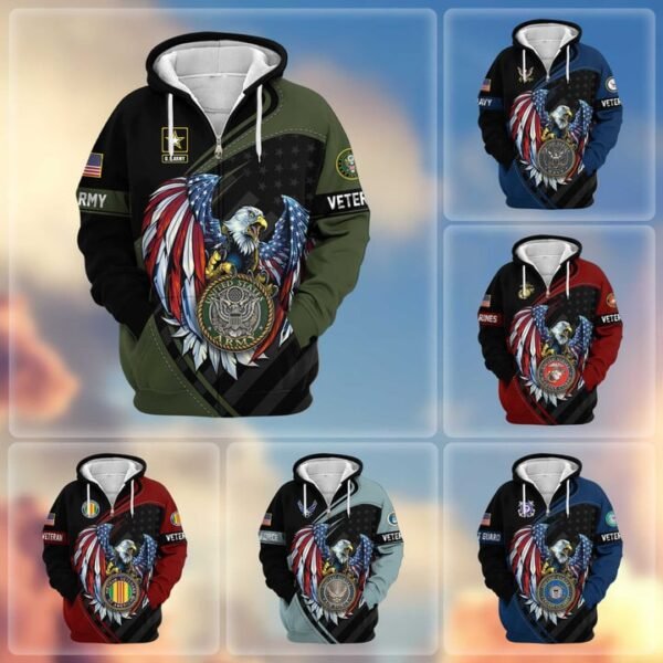 Premium US Veterans Zip Hoodie VT1610031