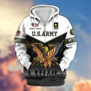 Premium US Veterans Zip Hoodie VT1610030 - Army, S