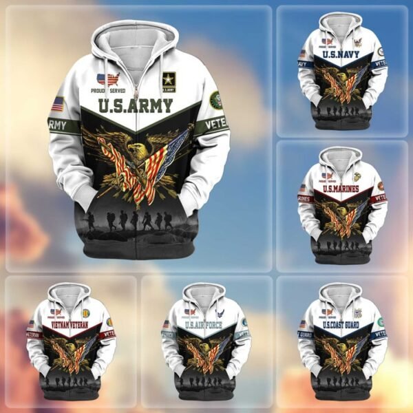 Premium US Veterans Zip Hoodie VT1610030