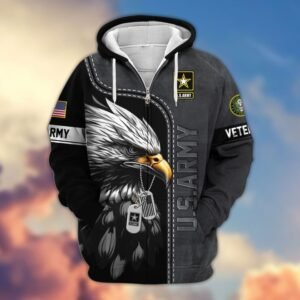 Premium US Veterans Zip Hoodie VT1610029 - Army, S