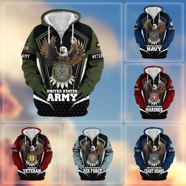 Premium US Veterans Zip Hoodie VT1610027