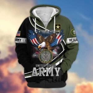 Premium US Veterans Zip Hoodie VT1610024 - Army, S
