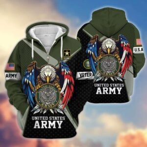 Premium US Veterans Zip Hoodie VT1610020 - Army, S
