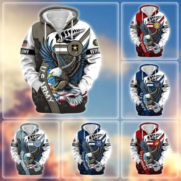 Premium US Veterans Zip Hoodie VT1610018