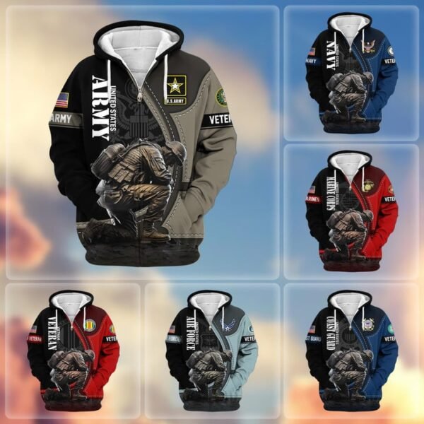 Premium US Veterans Zip Hoodie VT1610017