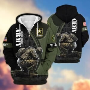 Premium US Veterans Zip Hoodie VT1610017 - Army, S