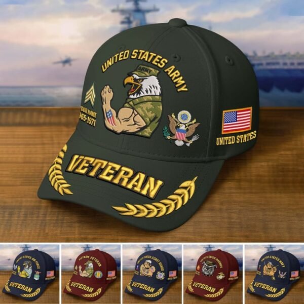 Premium Embroidered US Veterans Cap VT1910006