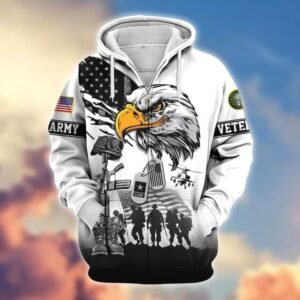 Premium US Veterans Zip Hoodie VT1610008 - Army, S