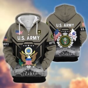 Premium US Veterans Zip Hoodie VT1610005 - Army, S