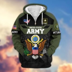 Premium US Veterans Zip Hoodie VT1610004 - Army, S