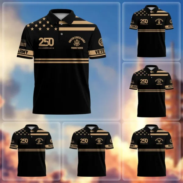 Premium America 250th Anniversary US Veteran Polo Shirt VT020602